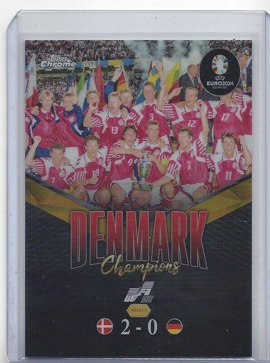 DENMARK ULTIMATE SHOWDOWN 2023-24 TOPPS CHROME EURO CHAMPIONS GOLD REFRACTOR /50