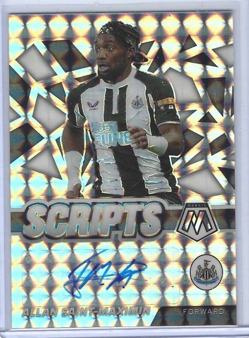 ALLAN SAINT-MAXIMIN 2021-22 PANINI MOSAIC EPL SILVER MOSAIC SCRIPTS AUTO #SM-ASM