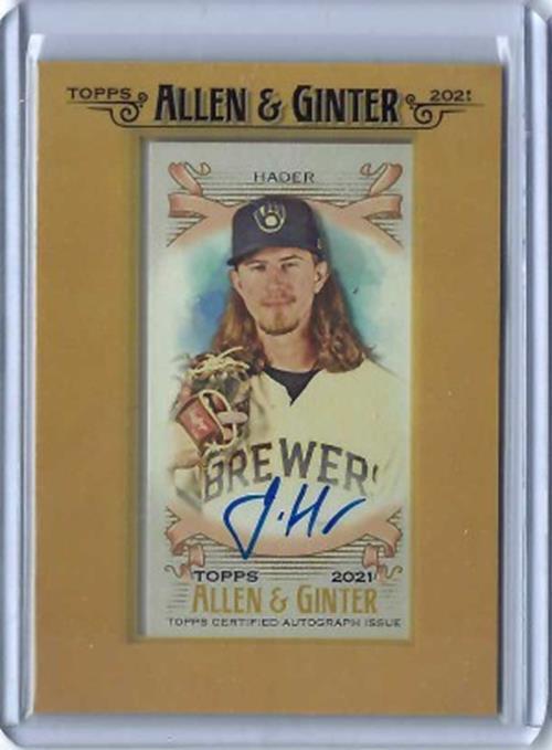 JOSH HADER 2021 TOPPS ALLEN & GINTER MINI FRAMED ON CARD AUTO #FMA-JH
