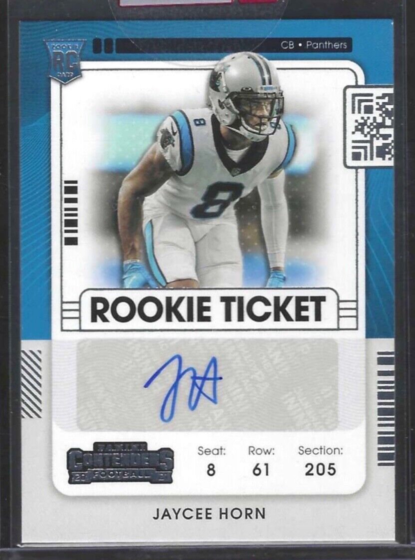 JAYCEE HORN 2021 PANINI CONTENDERS ROOKIE TICKET AUTO RC #144