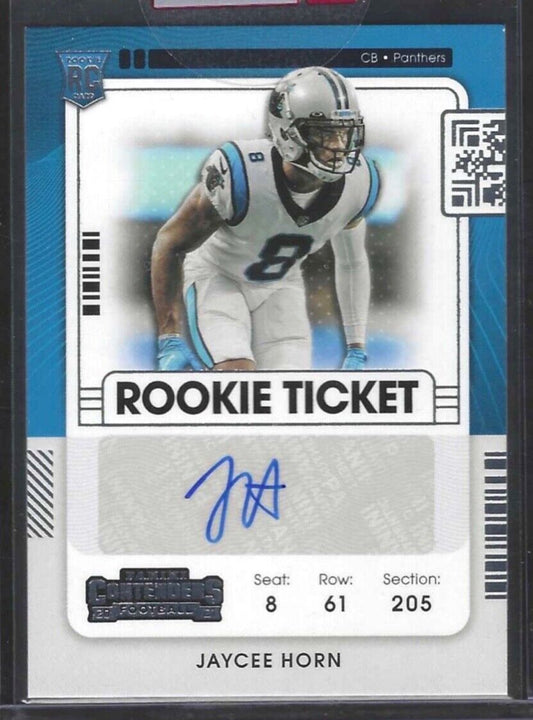 JAYCEE HORN 2021 PANINI CONTENDERS ROOKIE TICKET AUTO RC #144