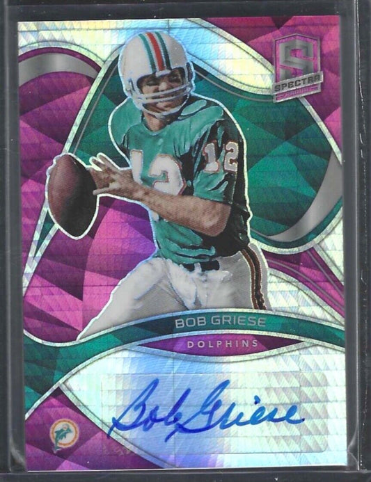 BOB GRIESE 2022 PANINI SPECTRA PINK HYPER PRIZM AUTO #D 02/15