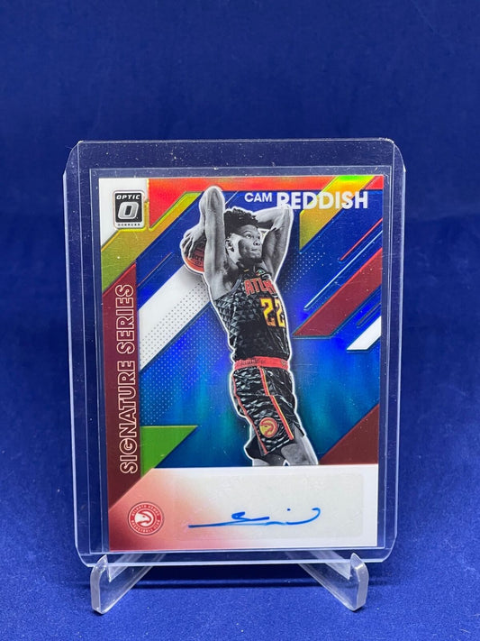 CAM REDDISH 2019-20 PANINI DONRUSS OPTIC BLUE HOLO PRIZM AUTO ROOKIE RC #D 15/25