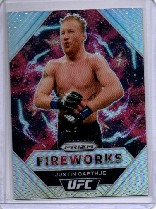 JUSTIN GAETHJE 2021 PANINI PRIZM UFC FIREWORKS SILVER PRIZM #10