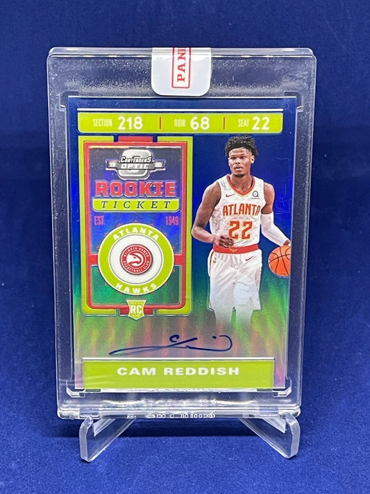 CAM REDDISH 2019-20 PANINI CONTENDERS OPTIC TICKET BLUE HOLO AUTO RC #D 31/99