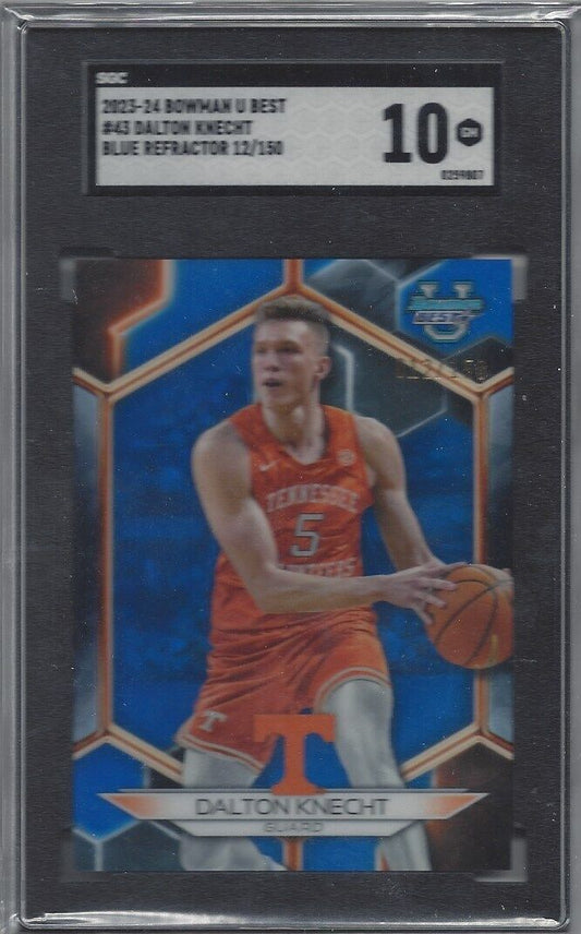 DALTON KNECHT 2023 BOWMAN BEST UNIVERSITY BLUE REFRACTOR #D 12/150 SGC 10 POP 2