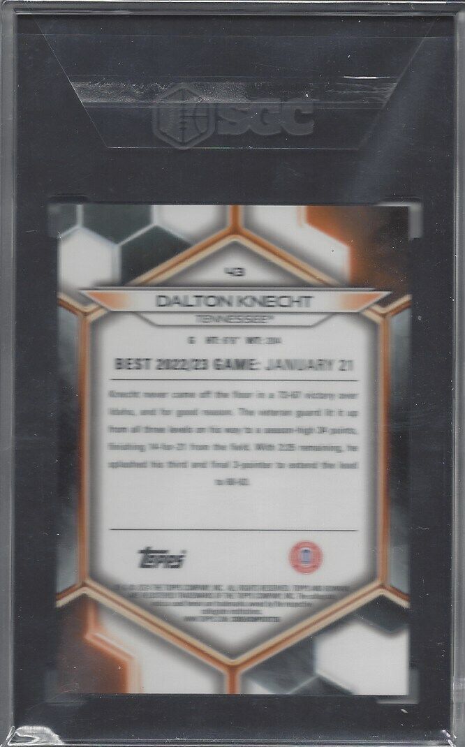DALTON KNECHT 2023 BOWMAN BEST UNIVERSITY BLUE REFRACTOR #D 12/150 SGC 10 POP 2