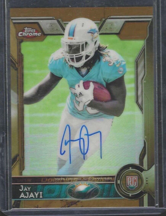 JAY AJAYI 2015 TOPPS CHROME GOLD REFRACTOR ON CARD ROOKIE AUTO RC #D 04/10