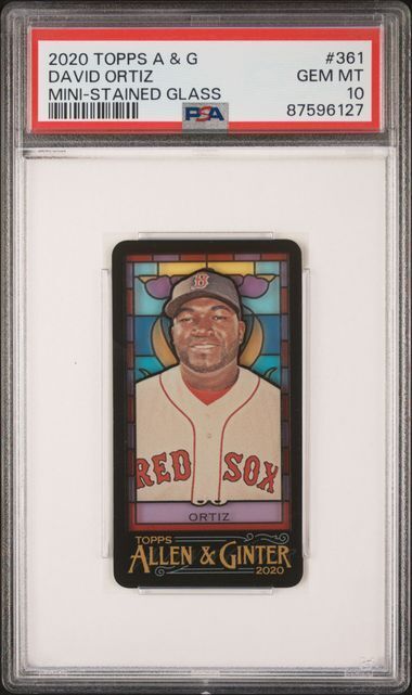 DAVID ORTIZ 2020 TOPPS ALLEN & GINTER MINI STAINED GLASS #361 PSA 10 GEM POP 2