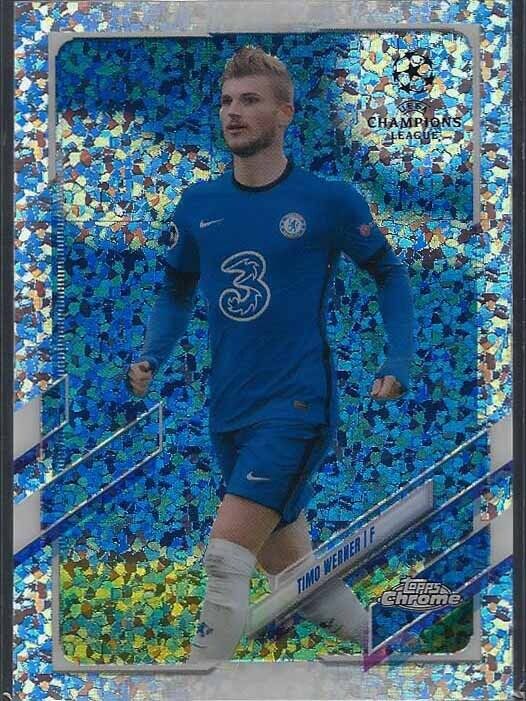 TIMO WERNER 2020-21 TOPPS CHROME UEFA CHAMPIONS LEAGUE SPECKLE DIAMOND REFRACTOR