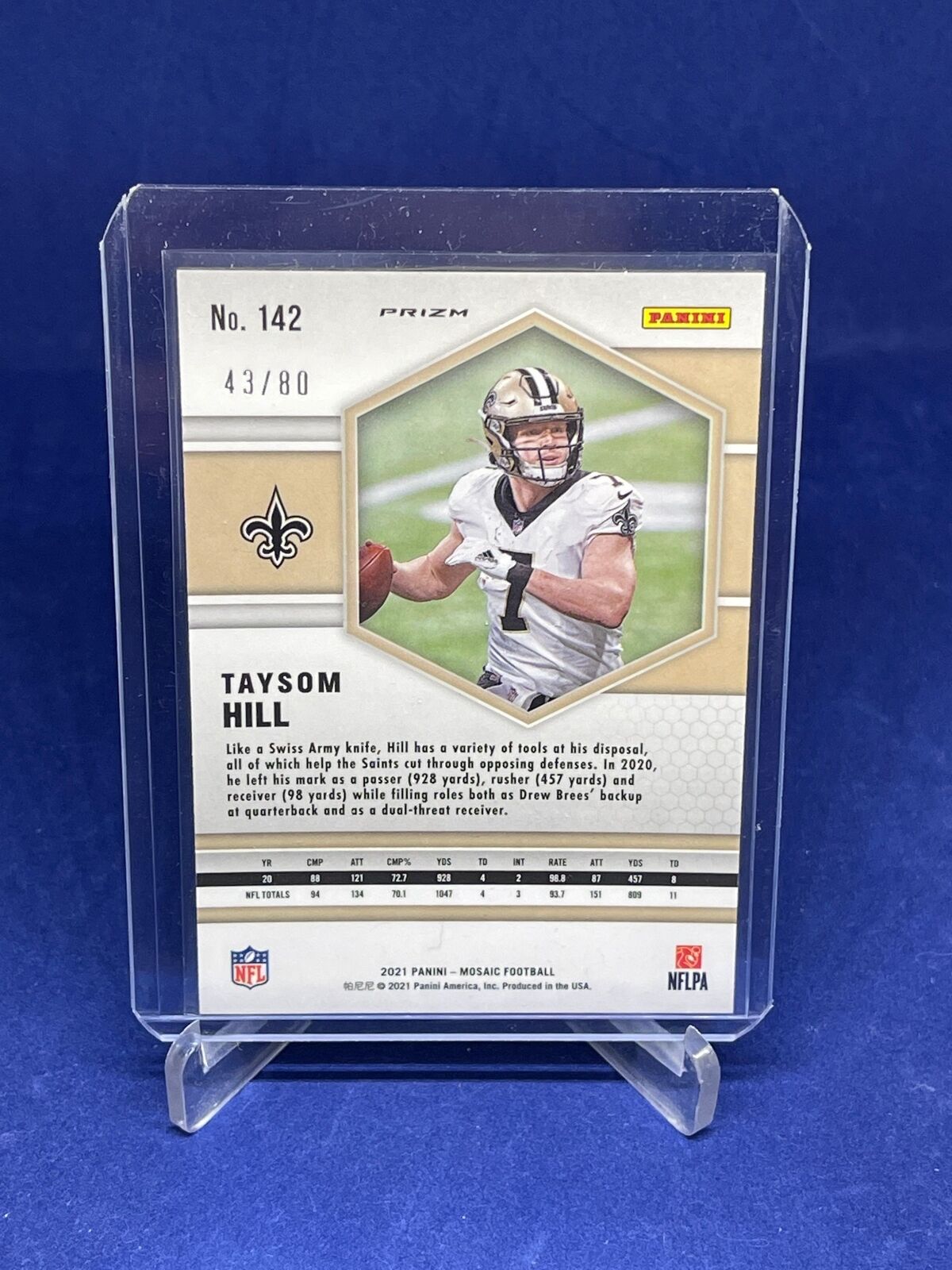 TAYSOM HILL 2021 PANINI MOSAIC CHOICE YELLOW RED PRIZM #D 43/80