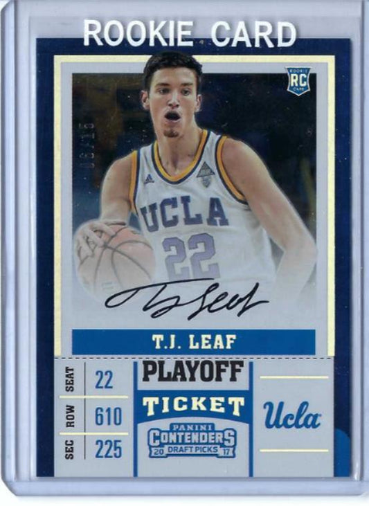 TJ LEAF 2016-17 PANINI CONTENDERS DRAFT PICKS PLAYOFF TICKET AUTO RC #D 6/15