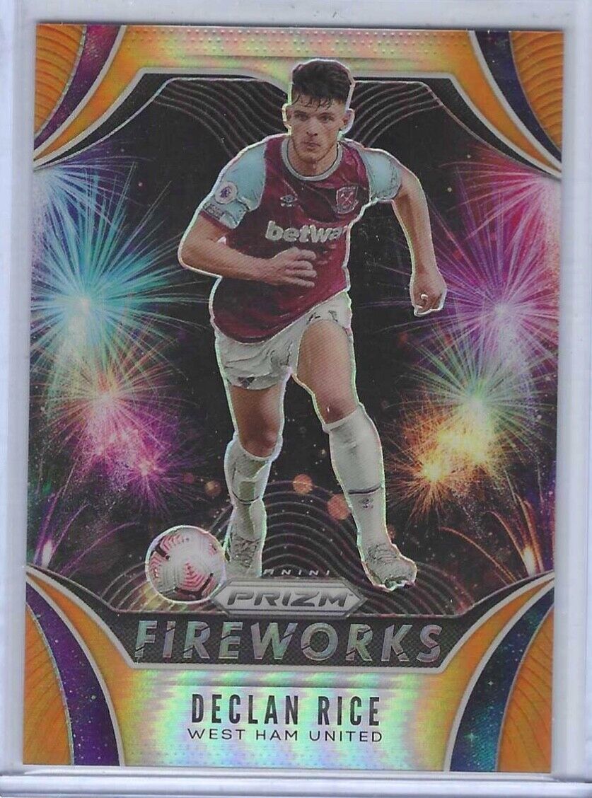 DECLAN RICE 2020-21 PANINI PRIZM EPL FIREWORKS ORANGE PRIZM #D 17/25