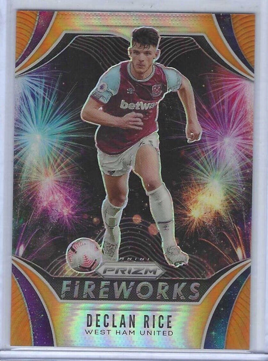 DECLAN RICE 2020-21 PANINI PRIZM EPL FIREWORKS ORANGE PRIZM #D 17/25