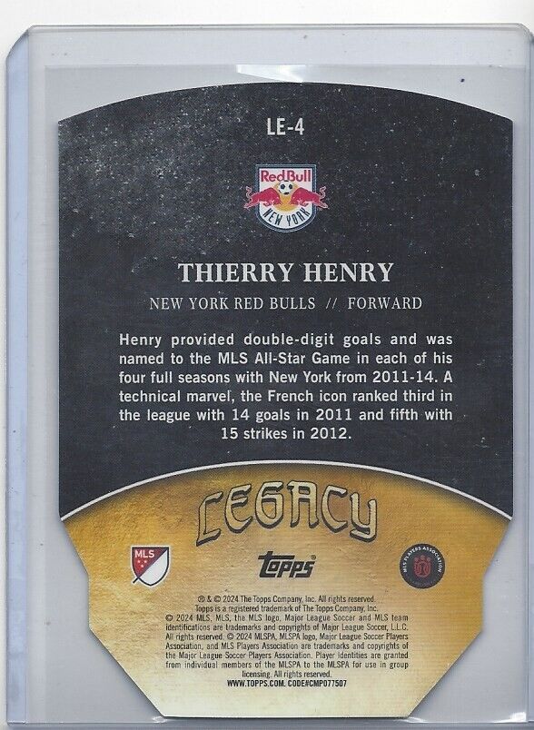 THIERRY HENRY 2024 TOPPS MLS SUPERSTARS LEGACY DIE CUT SP REFRACTOR #4