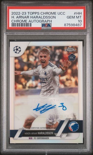 HAKON ARNAR HARALDSSON 2022-23 TOPPS CHROME AUTO RC PSA 10 GEM MINT POP 5