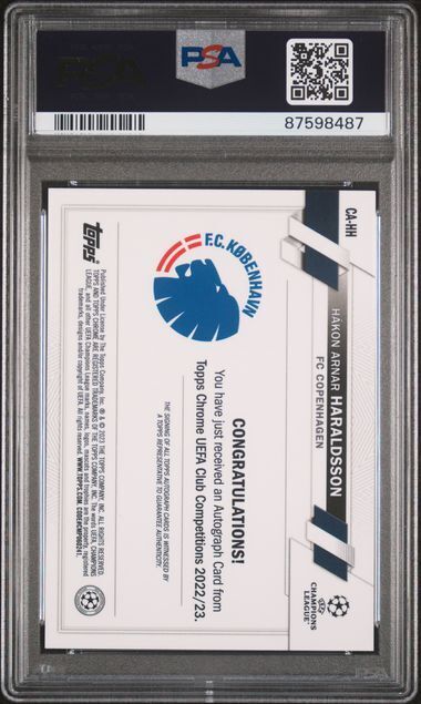 HAKON ARNAR HARALDSSON 2022-23 TOPPS CHROME AUTO RC PSA 10 GEM MINT POP 5