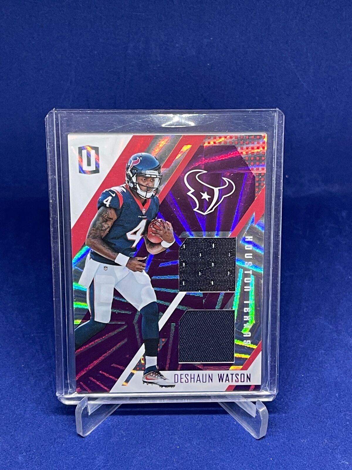 DESHAUN WATSON 2017 PANINI UNPARALLELED WEDGES DUAL JERSEY RC #D 76/99