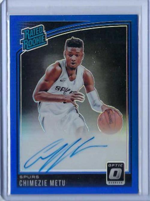 CHIMEZIE METU 2018-19 PANINI DONRUSS OPTIC RATED ROOKIE BLUE HOLO AUTO RC #D /49