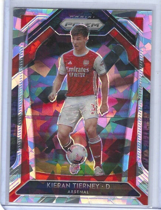 KIERAN TIERNEY 2020-21 PANINI PRIZM EPL SILVER CRACKED ICE PRIZMS #D 10/23