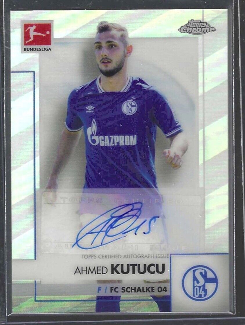 AHMED KUTUCU 2020-21 TOPPS CHROME BUNDESLIGA SILVER REFRACTOR AUTO #BCA-AKUT