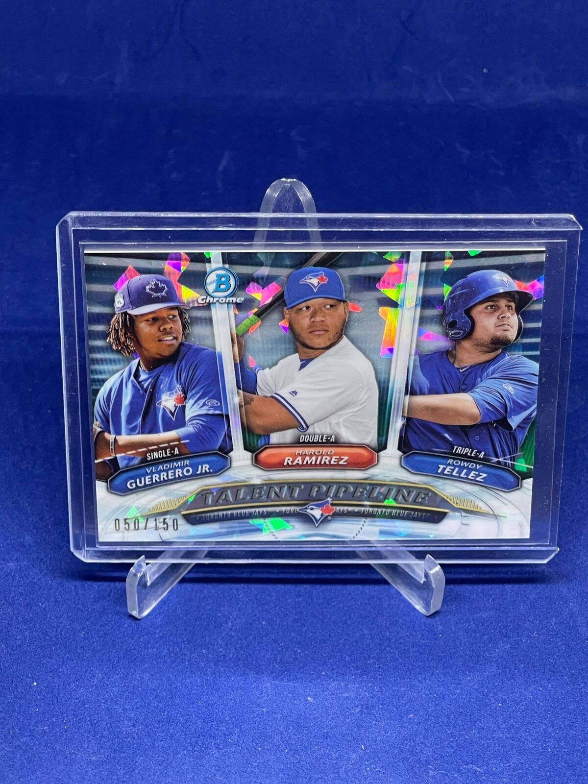 VLADIMIR GUERRERO JR RAMIREZ TELLEZ 2018 BOWMAN CHROME ATOMIC REFRACTOR #D /150