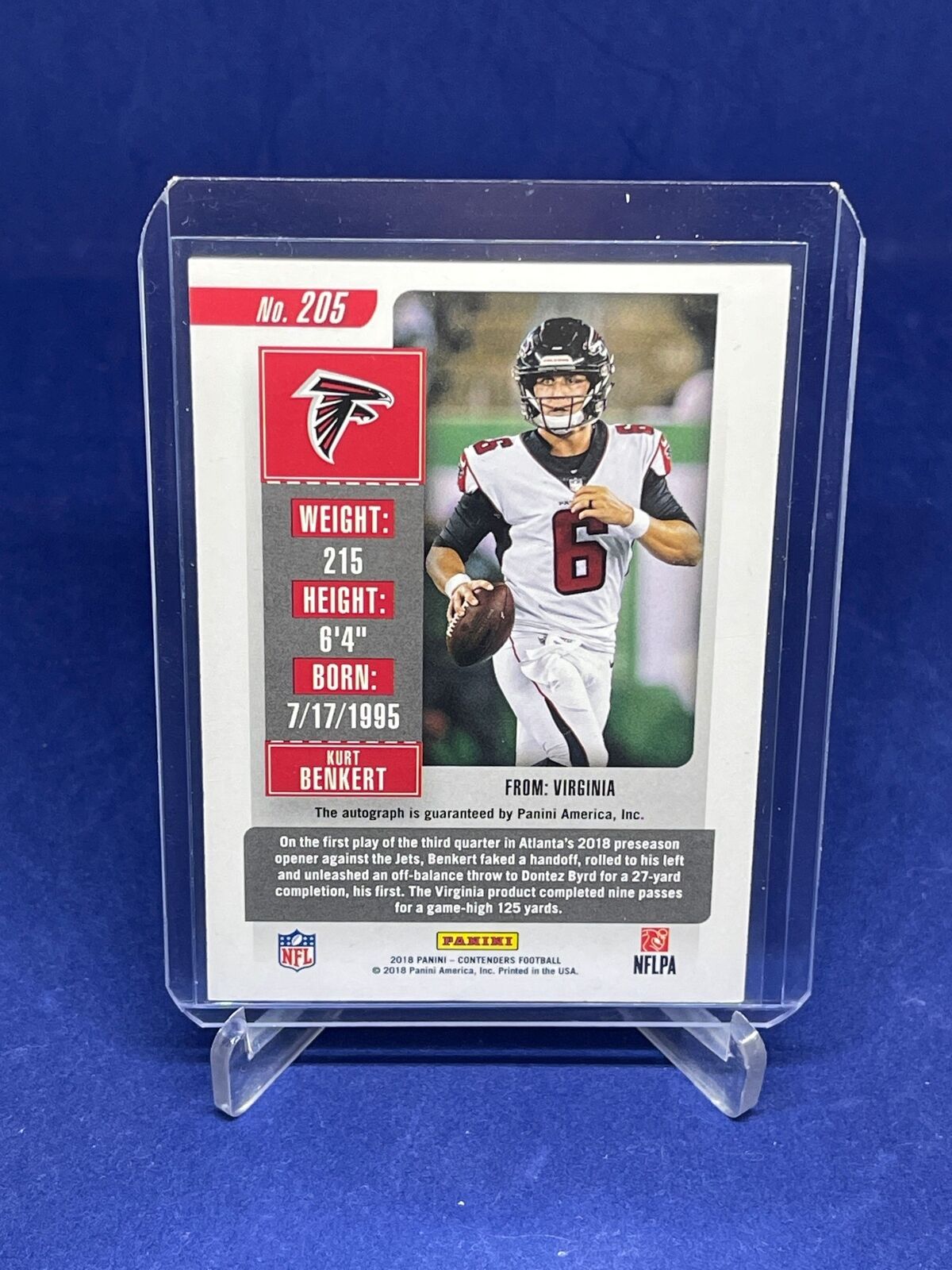 KURT BENKERT 2018 PANINI CONTENDERS ROOKIE TICKET AUTO RC #205