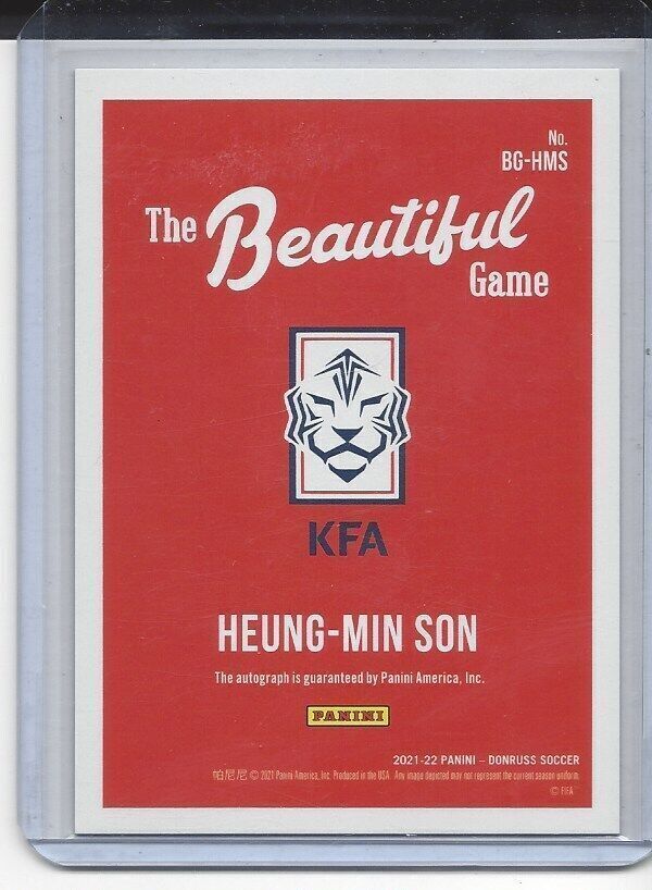 HEUNG-MIN SON 2021-22 DONRUSS ROAD TO QATAR THE BEAUTIFUL GAME AUTO RED #D 1/10
