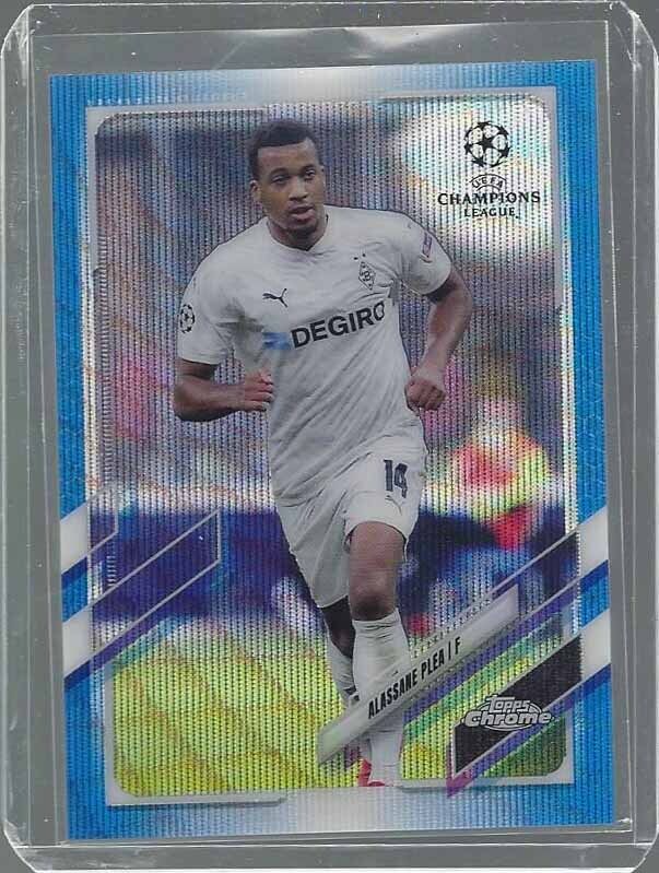 ALASSANE PLEA 2020-21 TOPPS CHROME CHAMPIONS LEAGUE BLUE WAV REFRACTOR #D 62/75