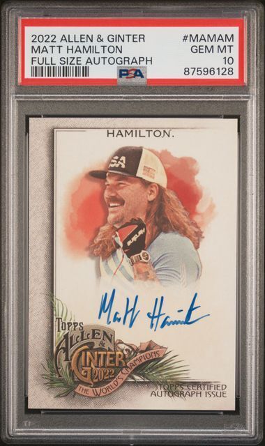MATT HAMILTON 2022 ALLEN & GINTER FULL SIZE ON CARD AUTO PSA 10 GEM MINT POP 6