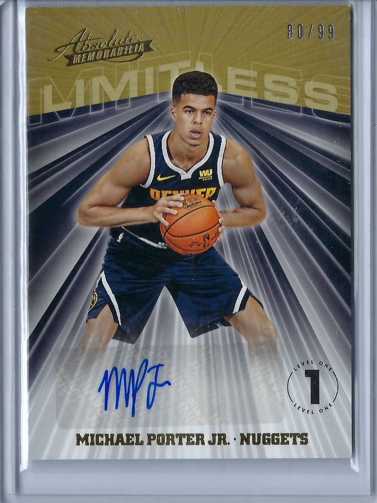 MICHAEL PORTER JR. 2018-19 PANINI ABSOLUTE MEMORABILIA LIMITLESS AUTO RC #D /99
