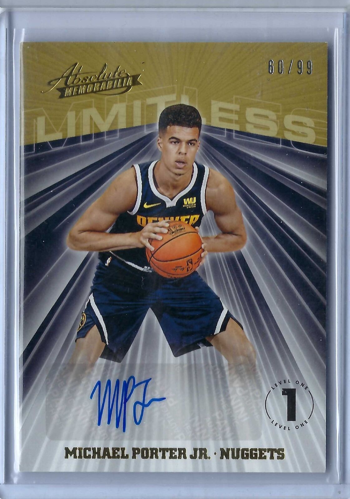 MICHAEL PORTER JR. 2018-19 PANINI ABSOLUTE MEMORABILIA LIMITLESS AUTO RC #D /99