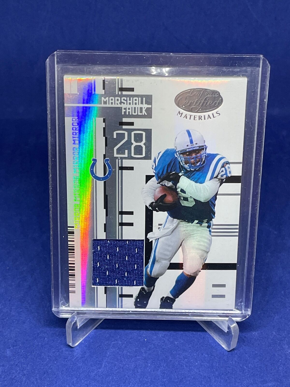 MARSHALL FAULK 2005 LEAF CERTIFIED MATERIALS JERSEY CARD #D 60/175