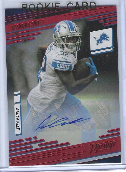 D'ANDRE SWIFT 2021 PANINI PRESTIGE RED FOIL XTRA POINTS AUTO #55