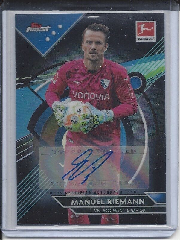 MANUEL RIEMANN 2022-23 TOPPS FINEST BUNDESLIGA BLACK REFRACTOR AUTO #D 15/150