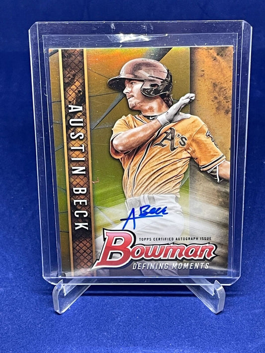 AUSTIN BECK 2017 BOWMAN DRAFT DEFINING MOMENTS GOLD REFRACTOR #D 48/50