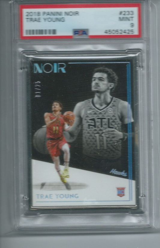 TRAE YOUNG 2018-19 PANINI NOIR SILVER FRAMED METAL FRAME RC #D 1/25 PSA 9 POP 2
