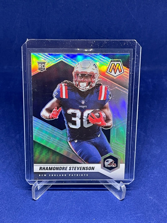RHAMONDRE STEVENSON 2021 PANINI MOSAIC SILVER PRIZM PHOTO VARIATION ROOKIE SP RC