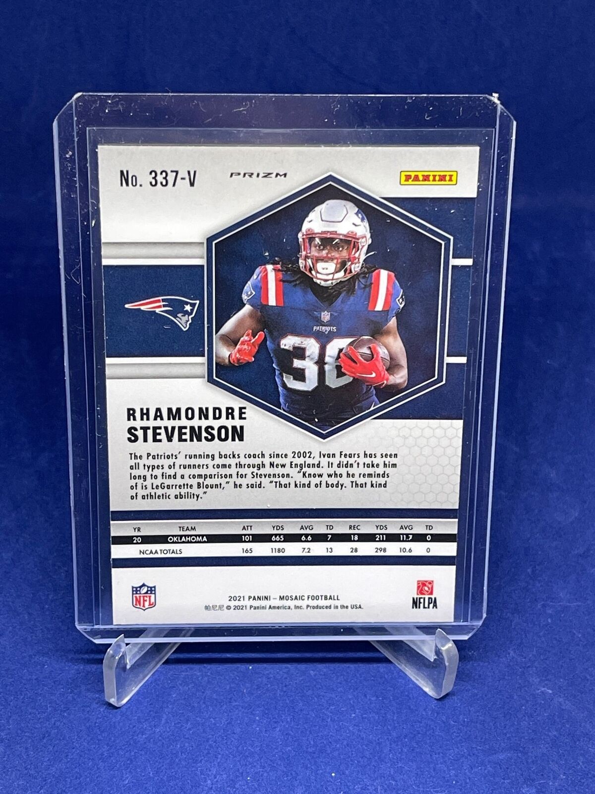 RHAMONDRE STEVENSON 2021 PANINI MOSAIC SILVER PRIZM PHOTO VARIATION ROOKIE SP RC