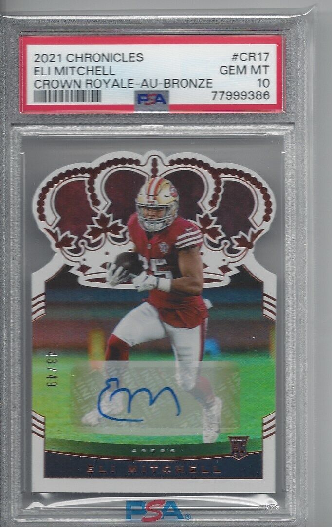 ELI MITCHELL 2021 CHRONICLES BRONZE DIE CUT AUTO RC #D 43/49 PSA 10 GEM POP 1/1