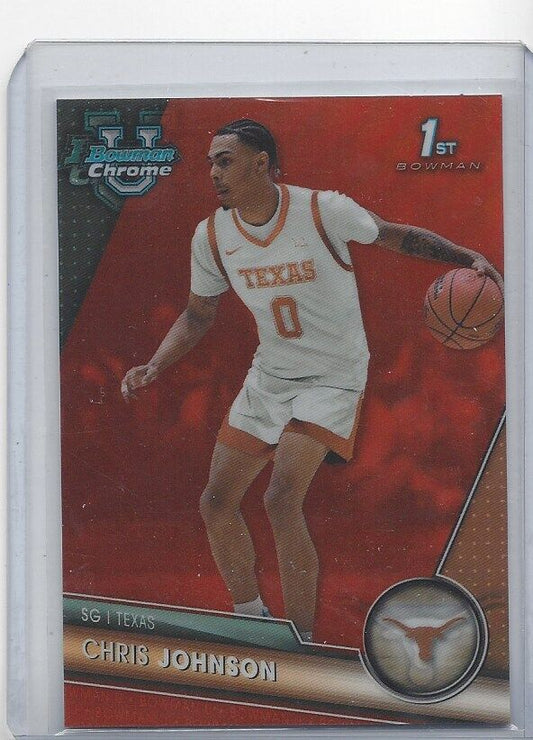 CHRIS JOHNSON 2023-24 BOWMAN CHROME UNIVERSITY 1ST ORANGE REFRACTOR #D 18/25