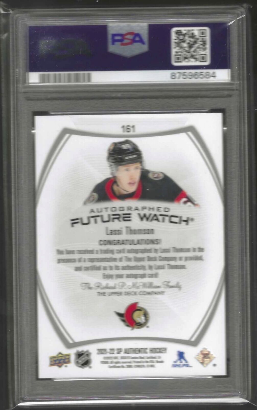 LASSI THOMSON 2021 SP AUTHENTIC FUTURE WATCH AUTO RC /999 PSA 10 GEM MINT POP 6
