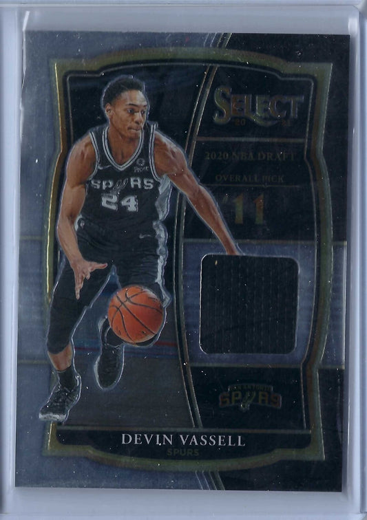 DEVIN VASSELL 2020-21 PANINI SELECT NBA DRAFT PICK 11 JERSEY RC #DS-VAS