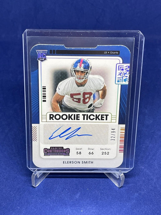 ELERSON SMITH 2021 PANINI CONTENDERS TICKET STUB DIE CUT ROOKIE AUTO RC #D 32/94
