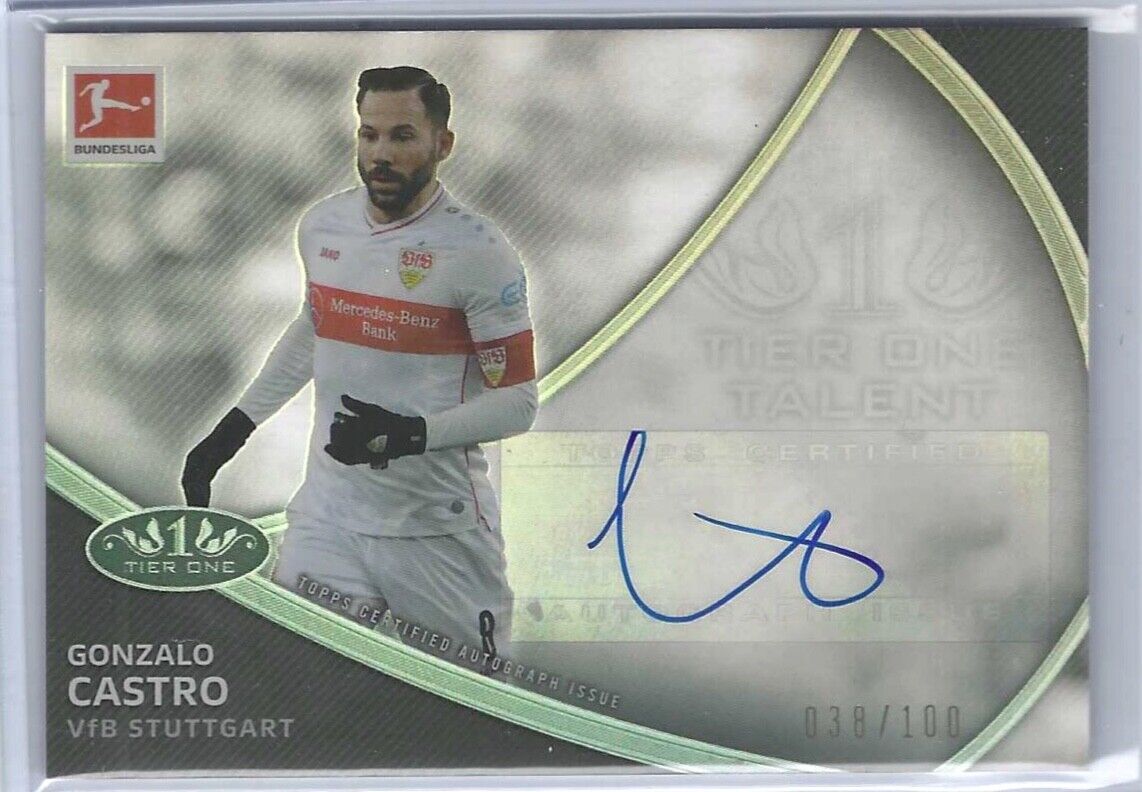 GONZALO CASTRO 2020-21 TOPPS TIER ONE BUNDESLIGA TALENT AUTO #D 038/100