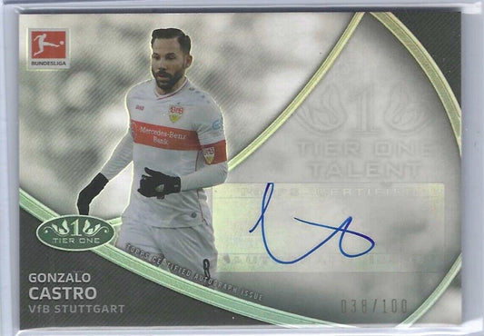 GONZALO CASTRO 2020-21 TOPPS TIER ONE BUNDESLIGA TALENT AUTO #D 038/100