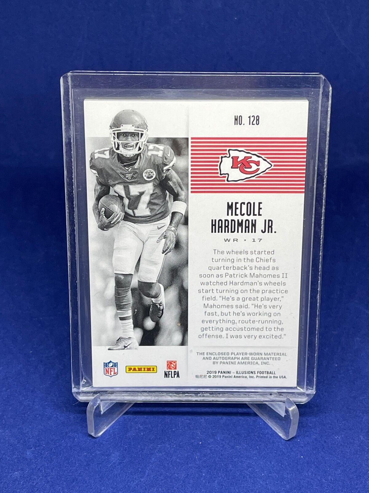MECOLE HARDMAN JR 2019 PANINI ILLUSIONS ROOKIE JERSEY AUTO RC #D 286/299