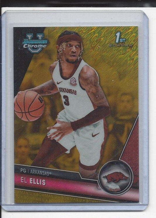EL ELLIS 2023-24 BOWMAN CHROME UNIVERSITY 1ST GOLD REFRACTOR #D 19/50