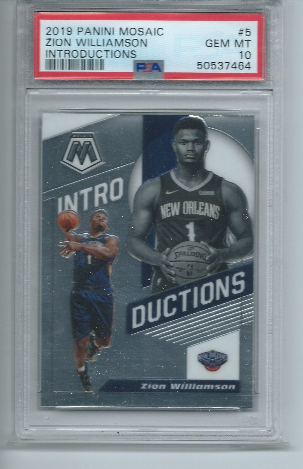 ZION WILLIAMSON 2019-20 PANINI MOSAIC INTRODUCTIONS RC #5 PSA 10 GEM MINT