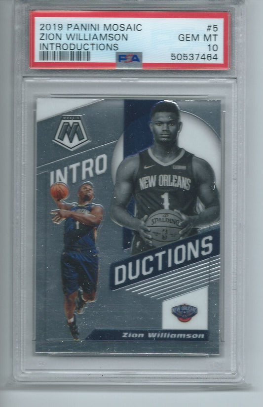 ZION WILLIAMSON 2019-20 PANINI MOSAIC INTRODUCTIONS RC #5 PSA 10 GEM MINT